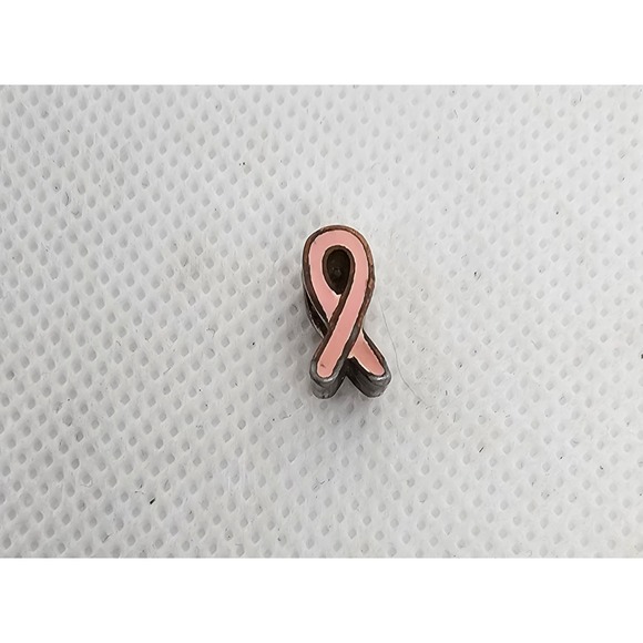 Pandora Pink Ribbon Awareness Charm Sterling Silver Enamel Bead Retired - Picture 1 of 3